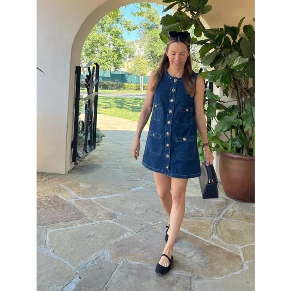 Reformation Tropez Denim Mini Dress 0 View 5